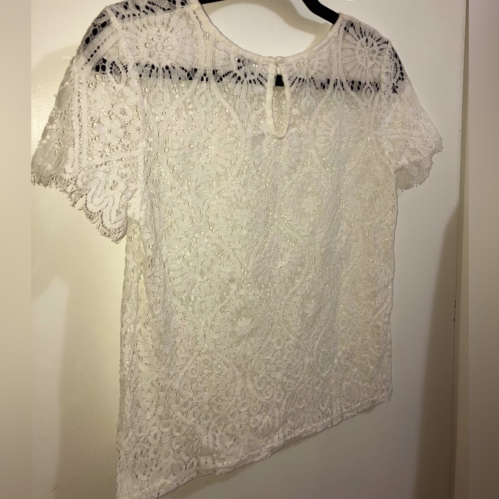 (US 4) Short-sleeved Lace Blouse